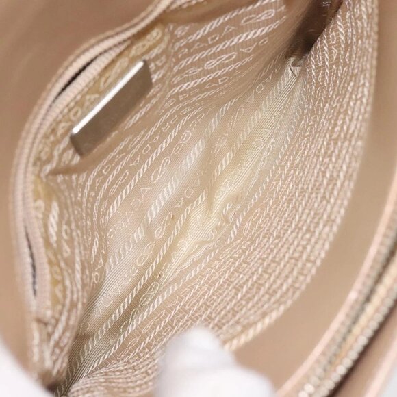 PRADA Shoulder Bag Enamel Beige Silver Auth - Picture 11 of 16